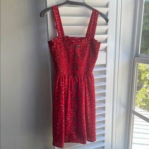 Sienna Sky Red Sundress with Square Neck Sleeveless for Cocktail